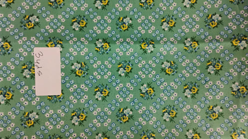 1/2 yd On the Sunny Side Lattice Bouquet Dark Sea Glass by Connecting Threads