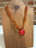 Carnelian chips + Glass