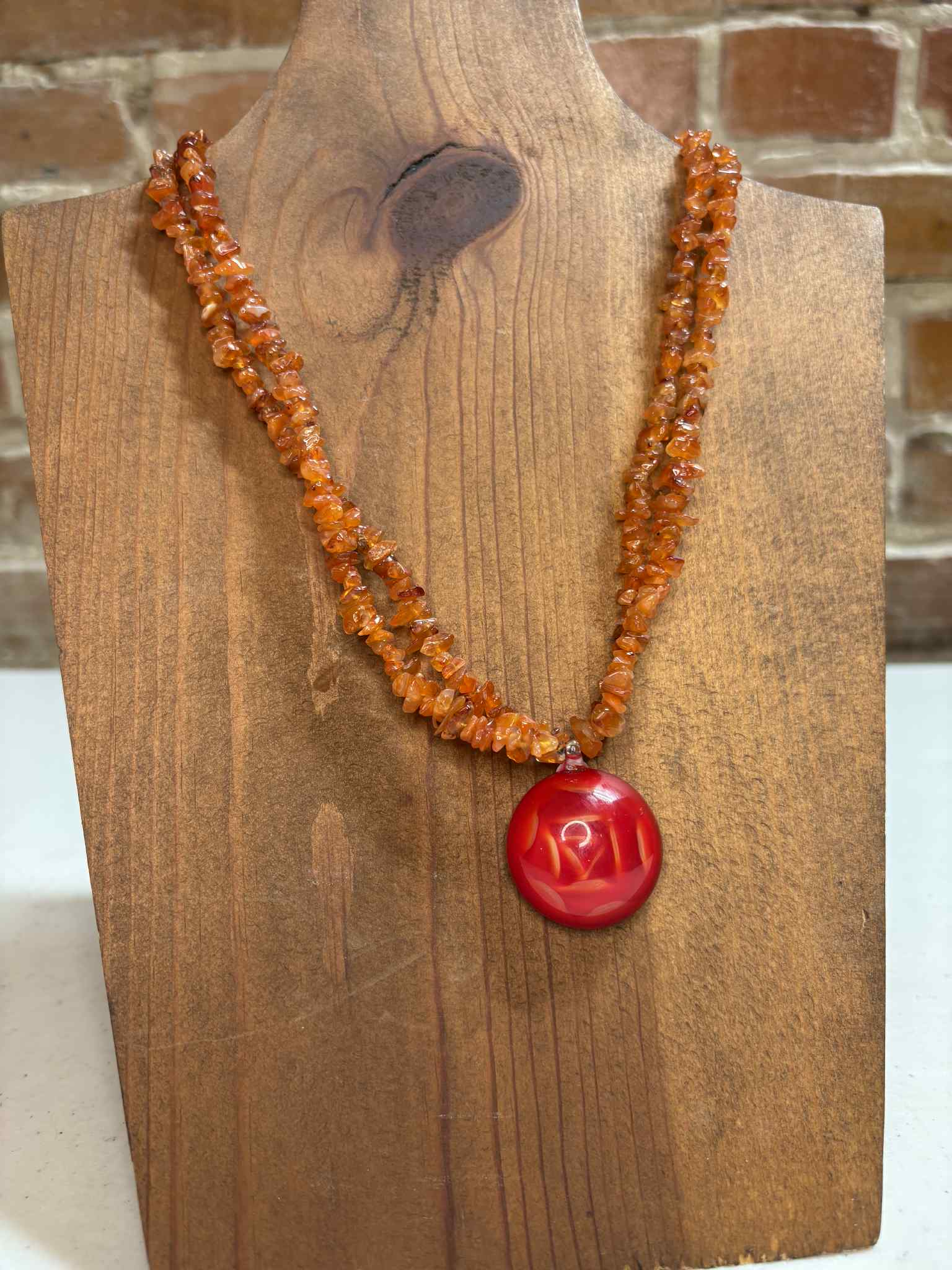 Carnelian chips + Glass