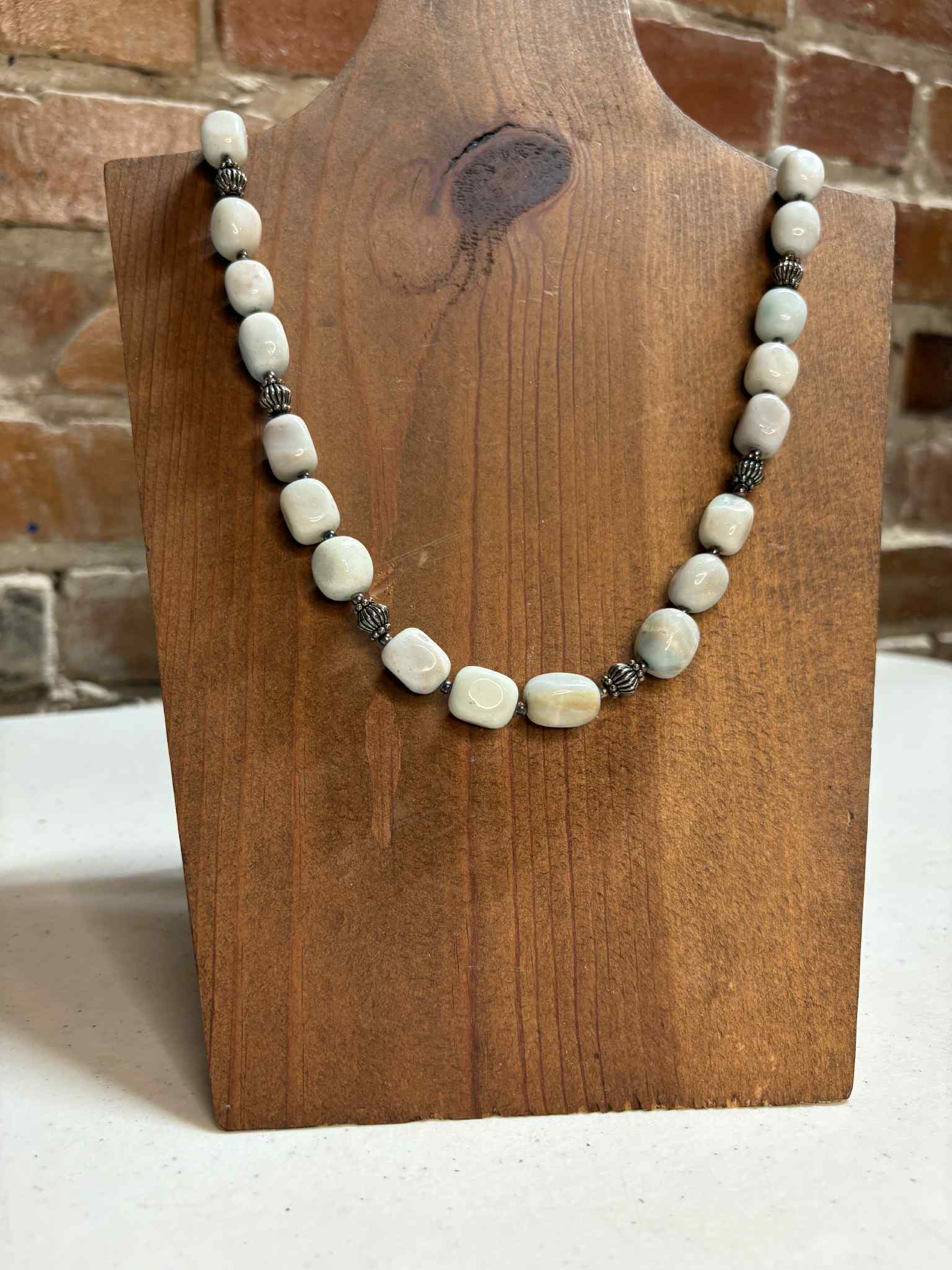 Pale powder blue stones w copper