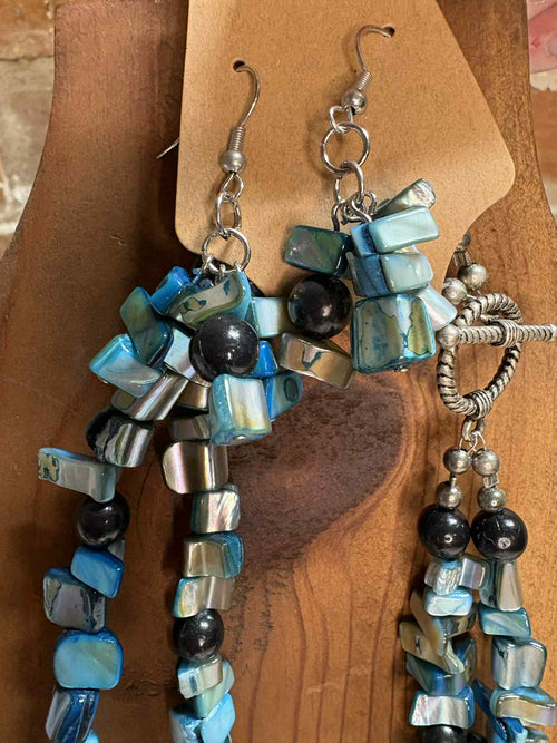 Blue with flower pendant