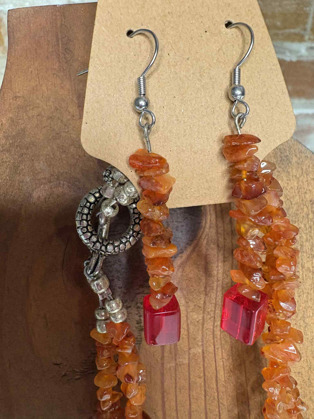 Carnelian chips + Glass