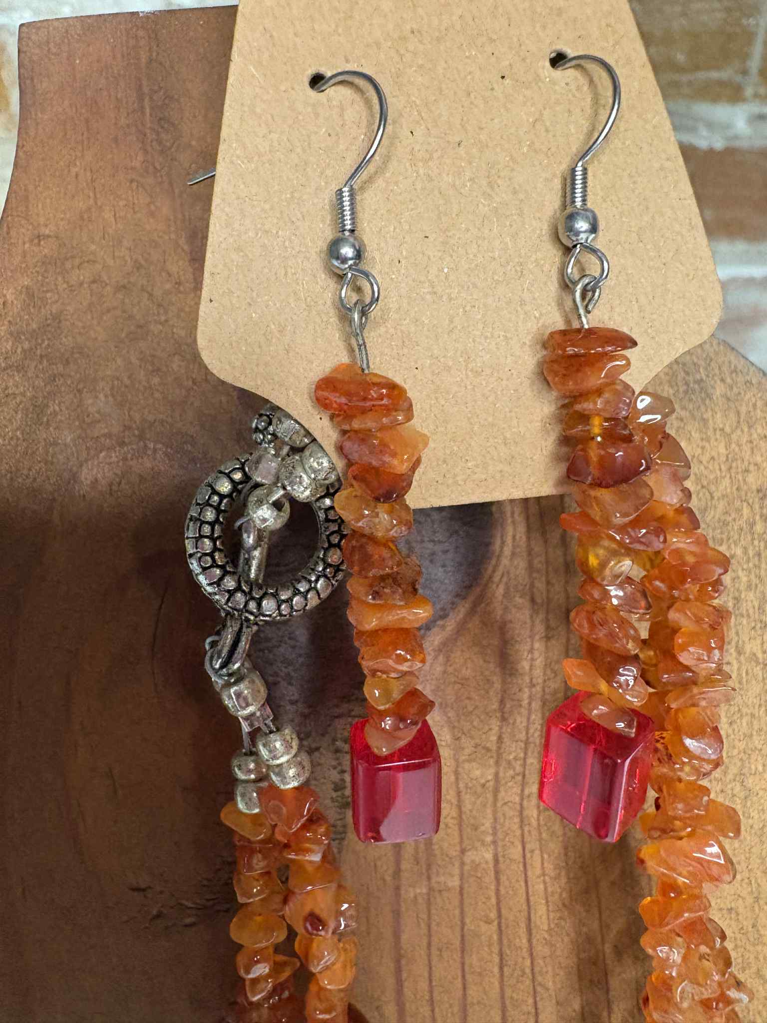 Carnelian chips + Glass