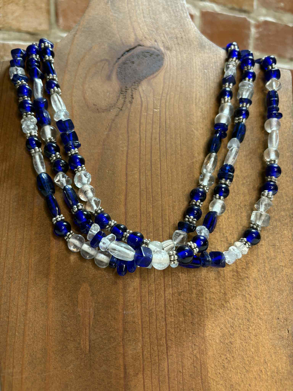 Blue & clear with silver