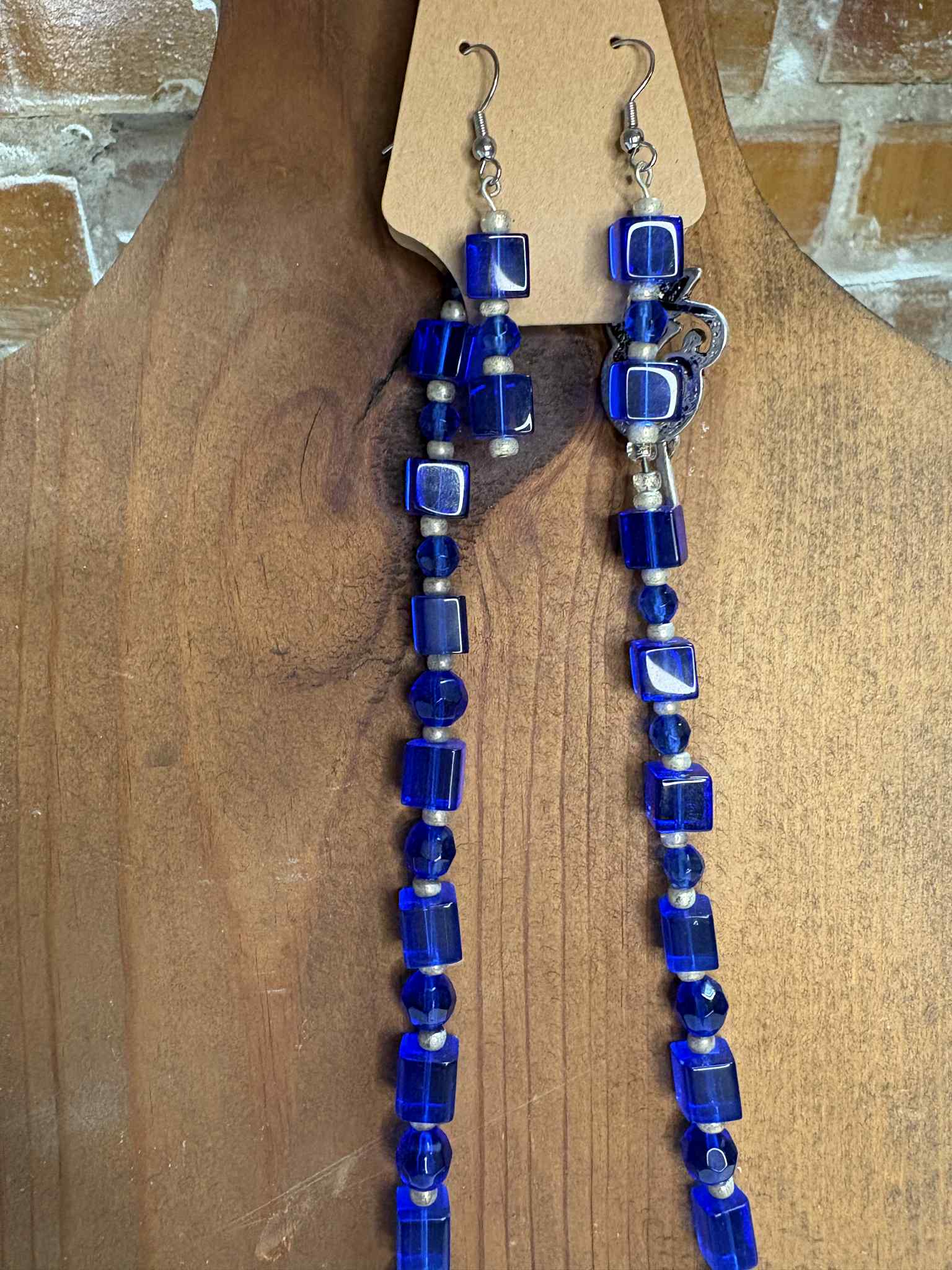 Blue glass beaded set
