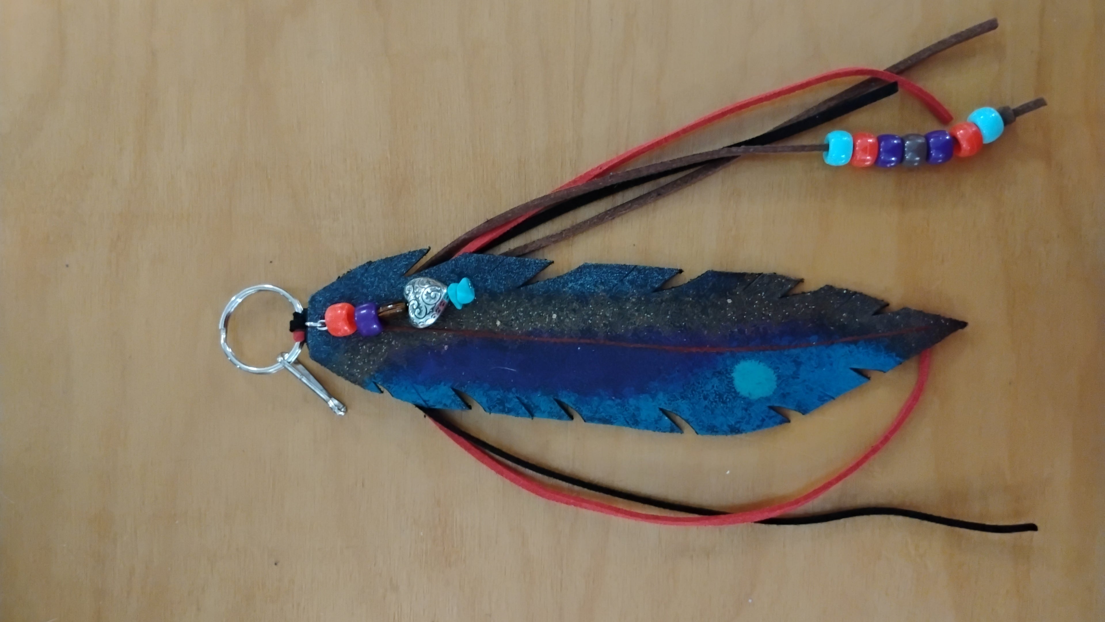 Leather Feather Purse Charms