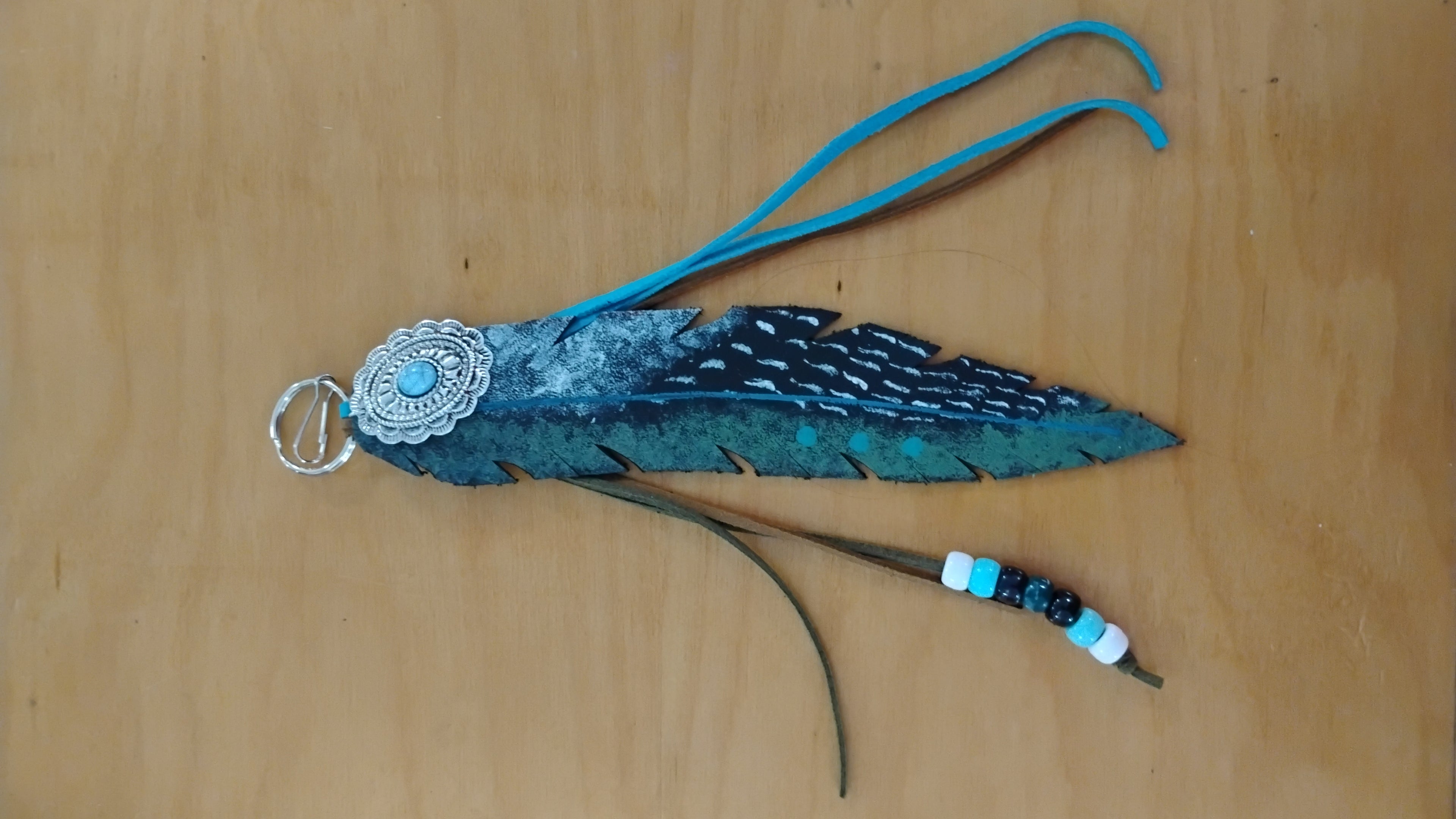 Leather Feather Purse Charms