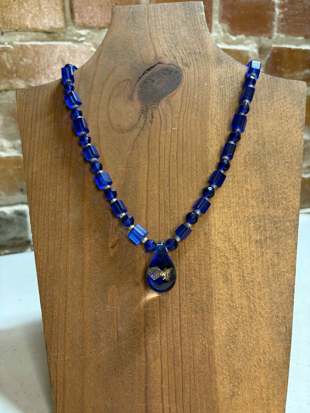Blue glass beaded set