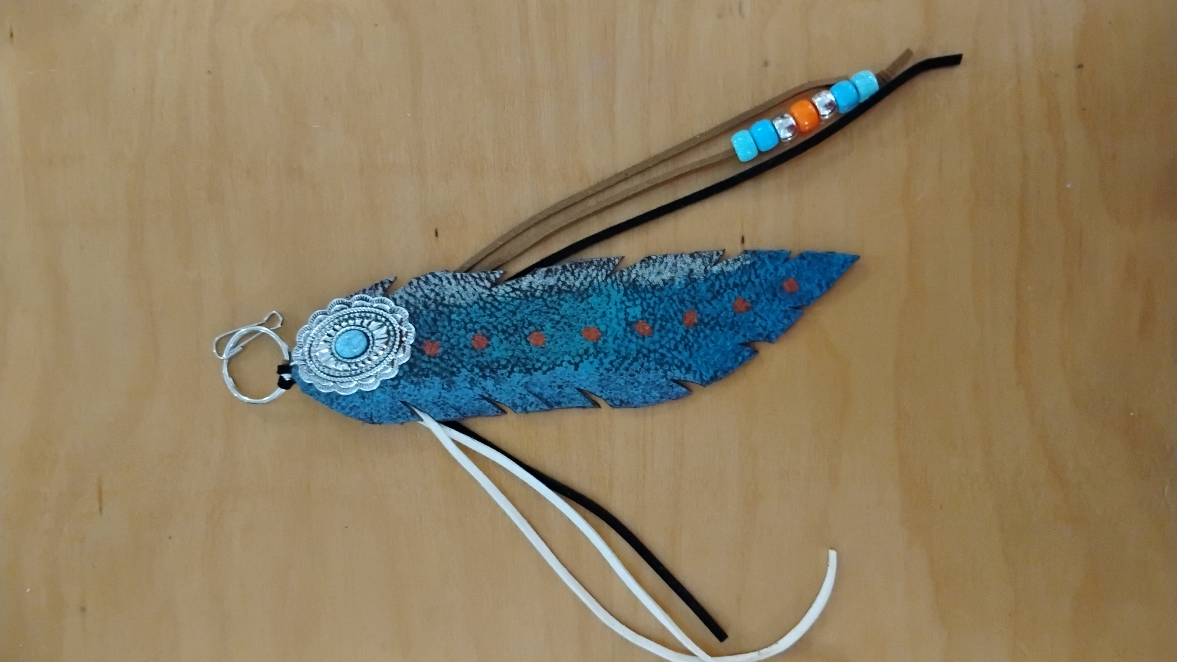 Leather Feather Purse Charms