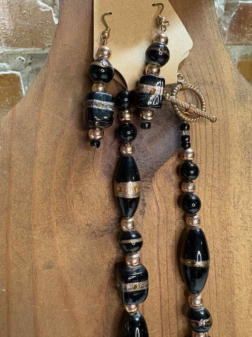 Black and copper with pendant