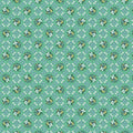 1/2 yd On the Sunny Side Lattice Bouquet Dark Sea Glass by Connecting Threads