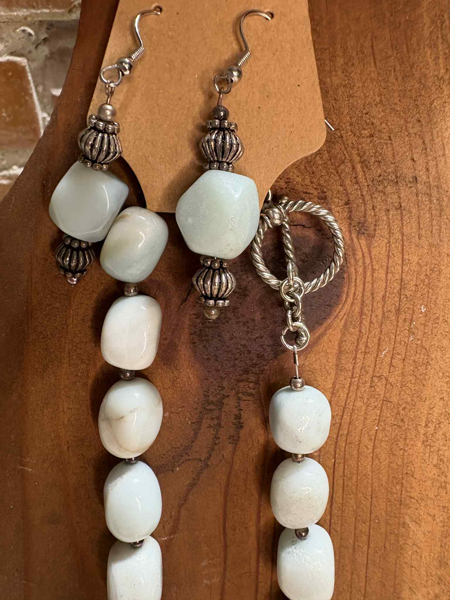 Pale powder blue stones w copper
